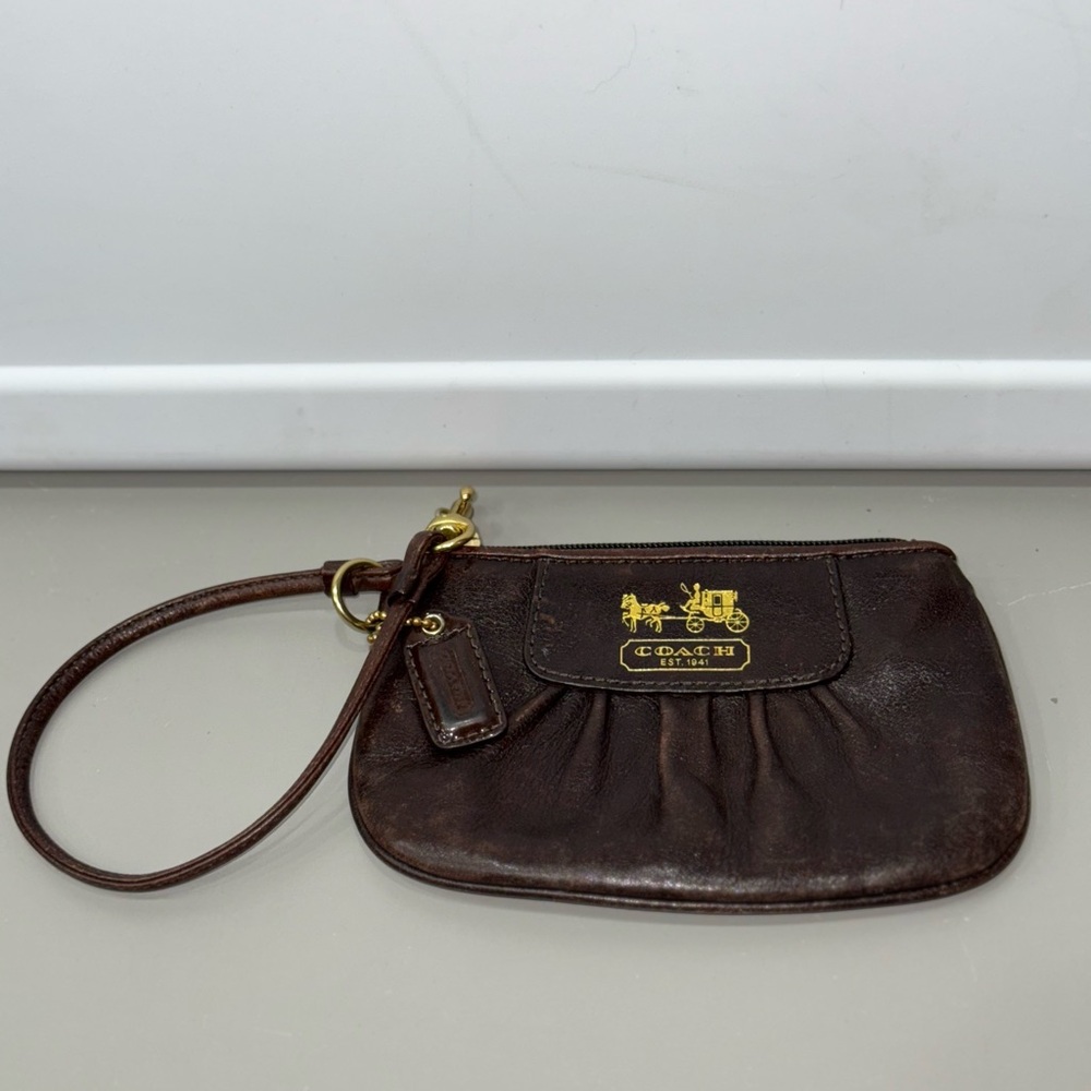 Vintage Coach Brown Wristlet